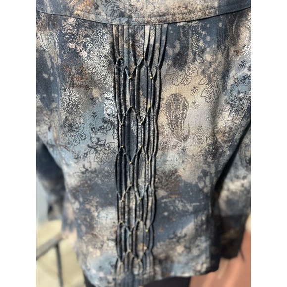 Coldwater Creek Womens Snap Jacket Size P14 Celestial Beaded Blue/Gray/Silver - Picture 6 of 8